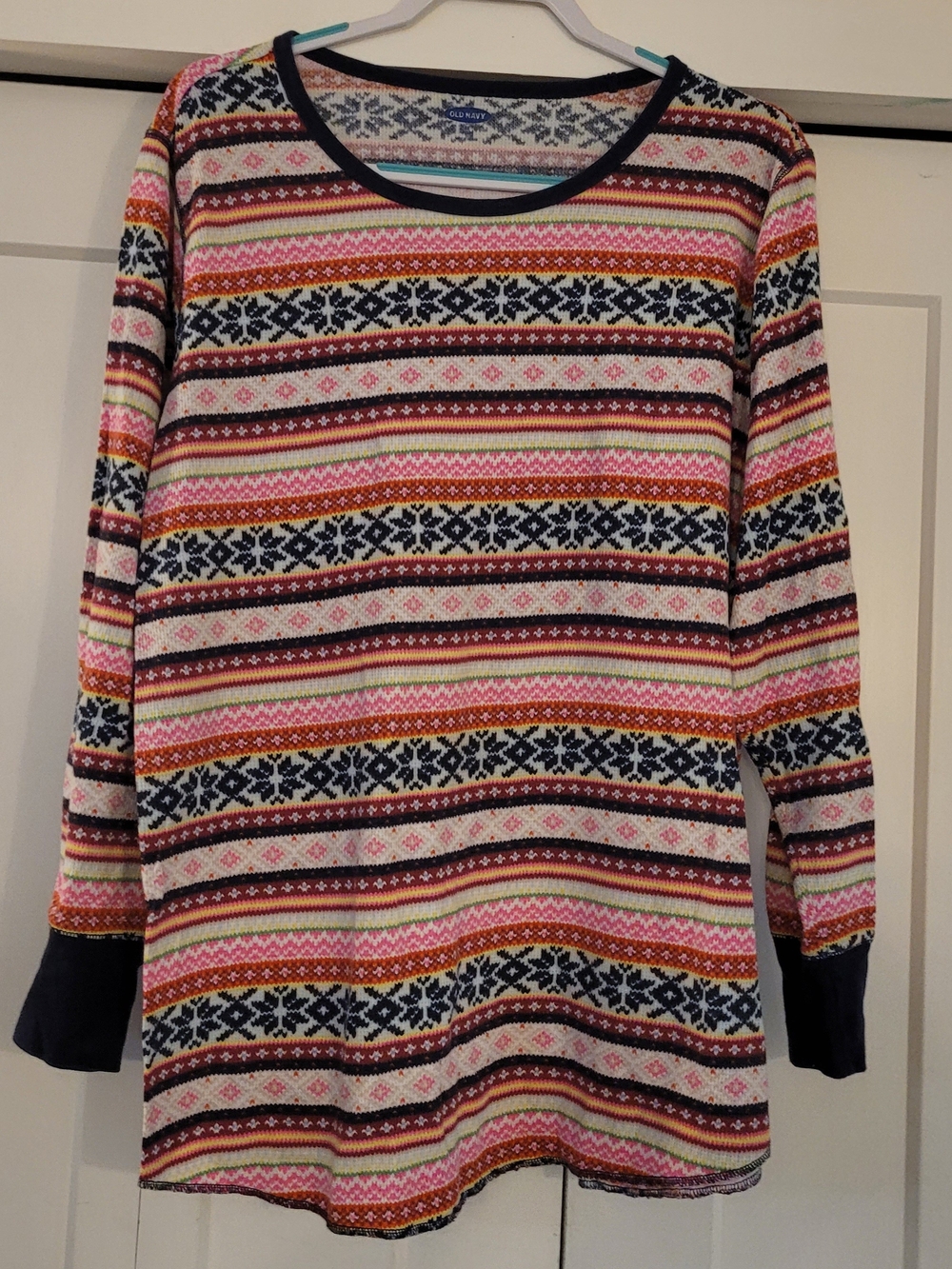 Old Navy Colorful Striped Fair Isle Long Sleeve Thermal Top